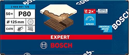 Bosch Professional 50x Expert C470 Sandpaper (Ø 125 mm, Grit 80, Accessories Orbital Sander)