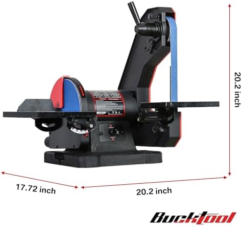 BUCKTOOL Dual Speed Belt Disc Sander for Metal,1x42" Belt,8" Disc,4.8A