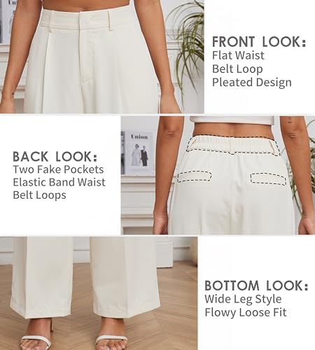 FUNYYZO Wide Leg Dress Pants for Women Work Slacks Business Casual Outfits