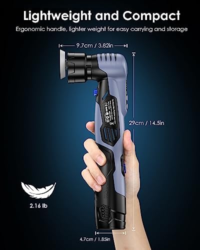 Cordless Mini Polisher, 2/1.5-inch DA/RO Mode Mini Buffer for Car Detailing