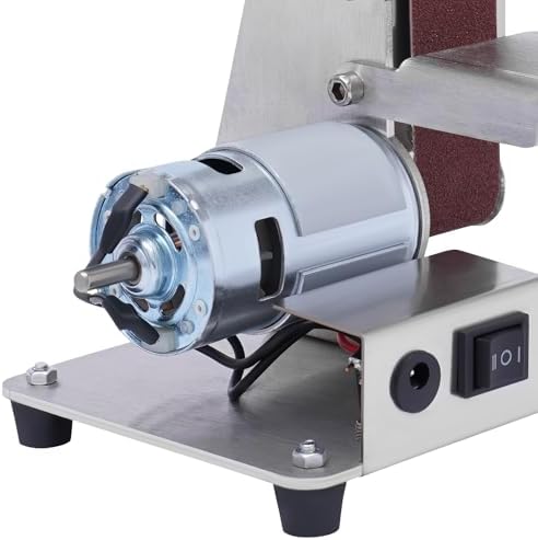 Mini Belt Sander, 7 Adjustable Speed Vertical Electric Grinding Sanding Machine, Handcraft System Bench Grinder Polisher Buffer