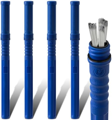 Tandefio 4 Pcs Welding Rod Storage Tube 40 Inch Tig Rod Storage Canisters Welding Electrode Holder Airproof Waterproof Container(Blue)