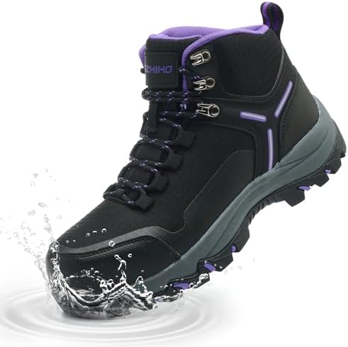 Kezhiho Waterproof Steel Toe Boots for Women Wide Width Non Slip Work Boots Lightweight Slip Resistant Safety Shoes Indestructible Construction Composite Toe Sneakers