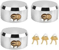 3 Pack Hidden Shackle Padlock Keyed Alike Heavy Duty Trailer Puck Silver