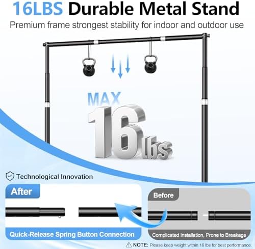 8x8FT Banner Stand, Heavy Duty Step and Repeat Stand, Black