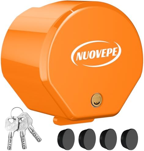 Heavy Duty Anti Theft Trailer Lock, Universal Fit 1-7/8", 2" and 2-5/16" Couplers, Reinforced Solid Steel Tow Lock for Trailer Tongue, Hitch Lock for RV, Cargo, Boat, Camper, Utility (Orange)