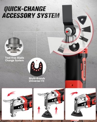 AVID POWER Oscillating Tool, 3.5-Amp Oscillating Multi Tool with 4.5° Oscillation Angle, 6 Variable Speeds and 11 pcs Saw Accessories, Auxiliary Handle