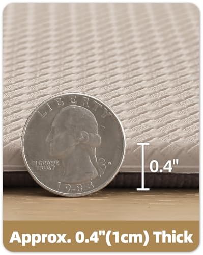 Color&Geometry Anti Fatigue Cushion Kitchen Mat for Floor -24"x71",Wide,Easy Clean, Water & Oil Proof, Anti Slip, Foam Rubber Runner Rug for Front Sink Comfort Standing,Dark Beige