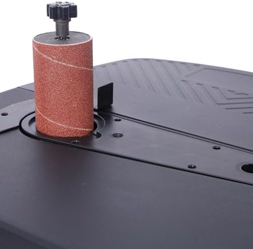 High-Efficiency Black Vertical Oscillating Spindle Sander & Belt Sander - Compact 2 IN 1 Woodworking Machine Featuring Tough Steel for Superior Sanding Quality