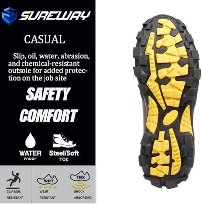 SUREWAY Men's 6 Inch Soft/Steel Toe Waterproof leather Work Boots