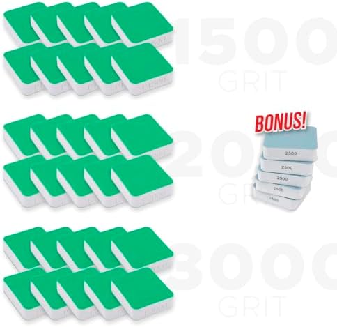 TGR Mini Hand Sanding Blocks for Denibbing PDR - 35 pcs (1500, 2000, 2500, 3000 grit)