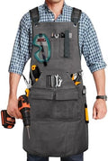 Woodworking Apron for Men, Shop Apron Bib Work Apron with 9 Tool Pockets