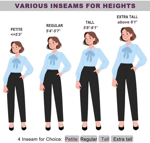 iChosy Women's Stretch Straight Leg Dress Work Pants Business Casual Slacks