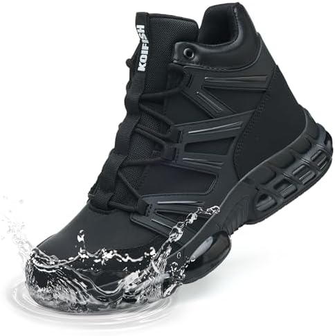 KOIFISH Steel Toe Work Boots for Men Women, Waterproof Steel Toe Boots