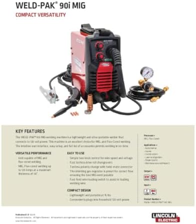 Lincoln Electric Weld-Pak 90i MIG MIG/Flux-Cored Wire Feeder Welder and Patriot Auto Darkening, Variable Shade Welding Helmet Combo Pack, K5387-10