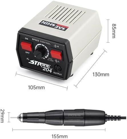 35K RPM Micromotor Polisher with Micro Motor Handle, Micromotor for Jewelry,Ceramics,Silicone,Glasswork,Woodcarving (204, 102L)