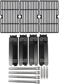 SafBbcue Grill Parts Kit for Charbroil 463436215 463436214 463436213 461334813 463234413 466436513 467300115 Grills Replacement Part, Cast Iron Cooking Gates, Heat Plate, Burner Tubes, G432-001N-W1