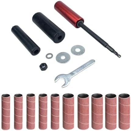 14 Pack Spindle Sander Sleeves Drum Sander Kit Set Sanding Sleeves Spindle Adapter Rubber Drum Wrench Suitable for Woodworking Metal with