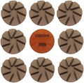 Hybrid Diamond Ceramic Polishing Pucks, Aggressive Concrete Terrazzo Floor Hook n Loop Grinding Pads, 3 Inch Long Using Life Transitional Discs,200# 9PCS