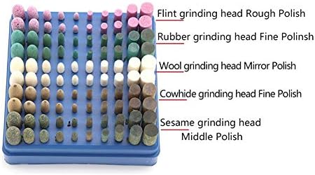 Abrasive polishing tools 100pcs Assorted Mounted Point Grinding Stone Head Wheel Rubber Leather Polishing Tips fit Electric Grinder Rotary Tool (Color : 8L, Size : 3.0m shank)