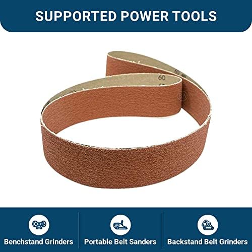 Benchmark Abrasives 2" x 36" Ceramic Sharpening Sanding Belts for Grinding Deburring Polishing Rust Removal on Metal, Stainless Steel, and Carbon Steel, Use with Belt Disc Sander (6 Pack) - 40 Grit