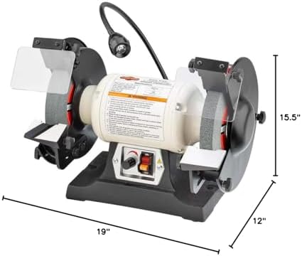 Shop Fox W1840 Variable-Speed Grinder with Work Light, 8",Black,white