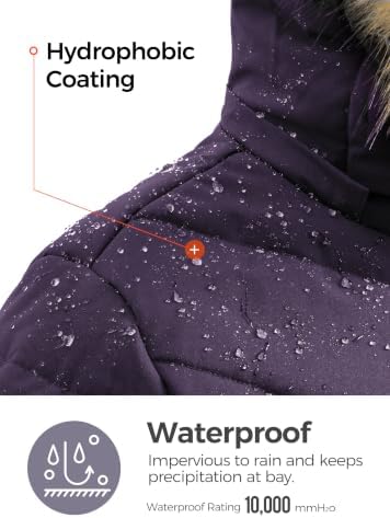 Wantdo Women's Waterproof Ski Jacket Warm Puffer Jackets Snow Winter Coat