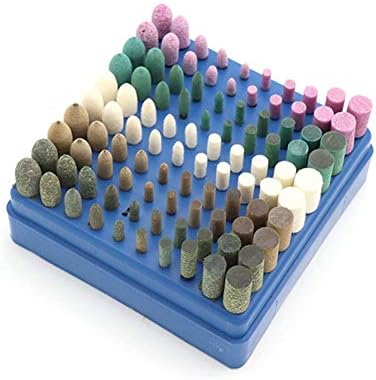 Abrasive polishing tools 100pcs Assorted Mounted Point Grinding Stone Head Wheel Rubber Leather Polishing Tips fit Electric Grinder Rotary Tool (Color : 8L, Size : 3.0m shank)