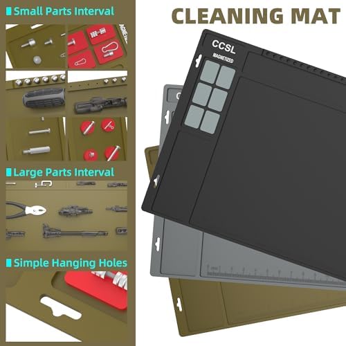 Gun Cleaning Mat 48"x16", Extra Large Magnectic Gun Mat for All Guns Anti-Slip Rubberized Workbench Mat for Pistol and Rifle