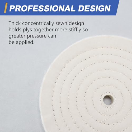 SCOTTCHEN 10 inch Buffing Polishing Wheel Extra Thick Fine Cotton (70 Ply) for Bench Grinder with 3/4” Arbor Hole-1 Pack