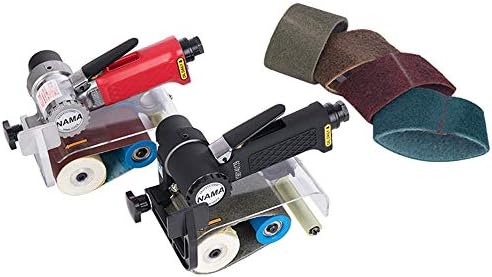 Pneumatic Belt Machine,Pneumatic Belt Sander Air Polishing Belt Sanding and Polishing Machine Pneumatic Machine for Grinding Polishing (Red)