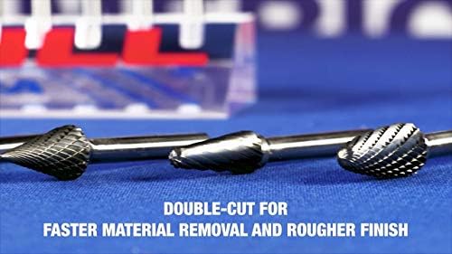 Drill America SF-1NF Carbide Burr/Rotary File Tree Radius-End None-Ferrous for Aluminum 1/4" Dia. x 5/8" Cut Length with 1/4" Shank and 2" Overall Length, DUL Series