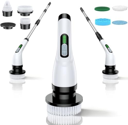 Electric Spin Scrubber for Bathroom: Shower Cleaner Brush with Long Handle
