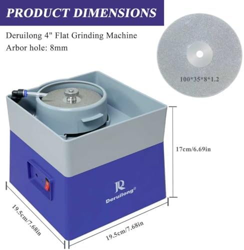 4” Flat Grinding Machine - Grinding Equipment - Shaping and Polishing Tools, Resin Mineral Rock Polishing Machines, Grinding Machines, Includes Rock Mineral Polishing Machine Accessory Kit