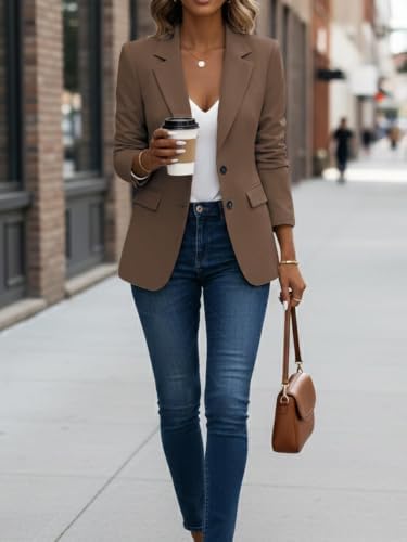 Mina Self Women's Business Casual Blazer Slim Fitted Lightweight Jacket