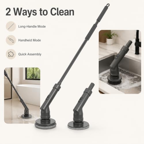Electric Spin Scrubber Cordless with Extendable Handle