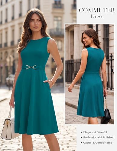 GRACE KARIN Work Business Midi Flowy Sleeveless Dresses for Women
