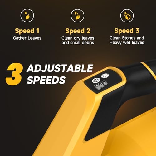 Leaf Blower Cordless, 650CFM Electric Leaf Blowers with 2 x 5.2Ah Batteries and Charger, 3 Speed Modes, 1 x Adjustable Shoulder Strap, Powerful Blowers for Lawn Care, Patio Cleaning, Blowing Leaves