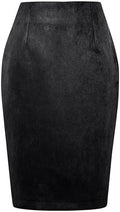 IDEALSANXUN Plaid Skirts for Women Fall Winter Knee Length Pencil Wool Skirt with Slit