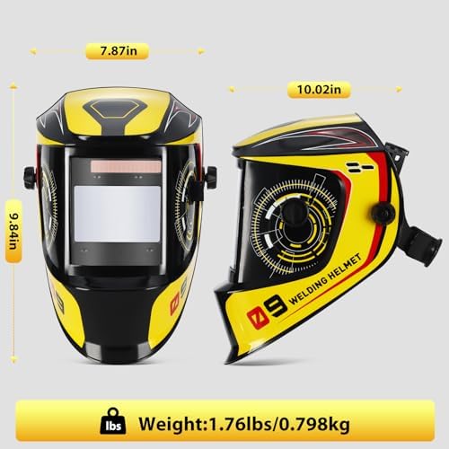 Welding Helmet True Color Auto Darkening Hood for TIG MIG ARC Welder Mask with Adjustable Shade Range 4/5-9/9-13…