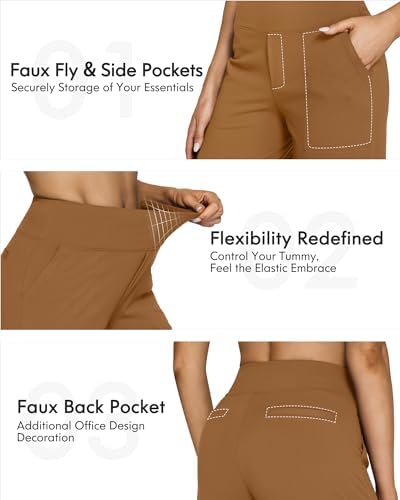 G4Free Yoga Pants for Women Wide Leg Pants with Pockets High Waisted