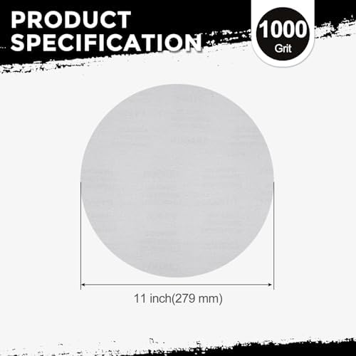 50Pcs Sanding Discs 11In 1000Grit Hook and Loop Sandpapers White