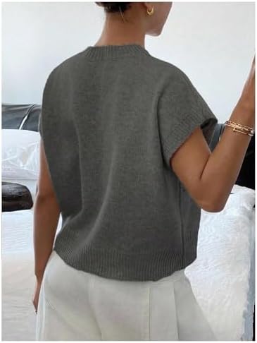SOLY HUX Women's Short Sleeve Business Casual Sweater