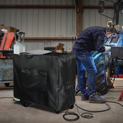 Welding Machine Cover with Zipper,Heavy Duty 600D Waterproof Welding Cart Cover,Welder Covers for Welder Models TIG/MIG 240/230/MP250i/252/255.(40''L*16''W*32''H)