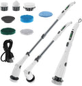 Electric Spin Scrubber, Wireless Retractable Cleaning Kit, 3 Adjustable Speed Modes, Led Light for Kitchen Bathroom Wall Tile Floor Household Daily Cleaning for Home Users White