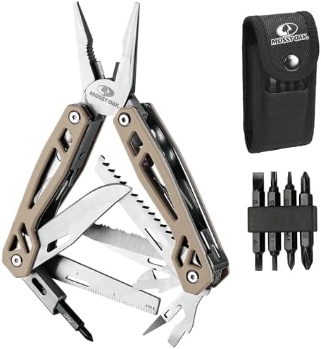 MOSSY OAK 21-in-1 Multitool, Stainless Steel Pliers with Pocket Knife