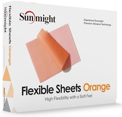 Sunmight 1500G Grip 25 Flexible Sanding Sheets - Premium Aluminum Oxide - Flexible Sandpaper Film Backing - Ceramic Alumina Grit - Sandpaper for Wood, Metal, Plastic & Automotive