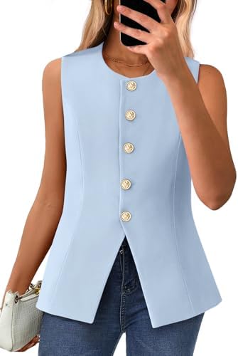 BTFBM Suit Vest Tops For Women Sleeveless Blazer Work Wear