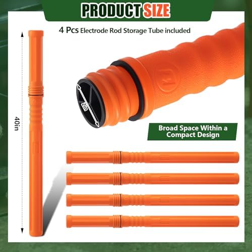 Tandefio 4 Pcs Welding Rod Storage Tube 40 Inch Tig Rod Holder, Orange