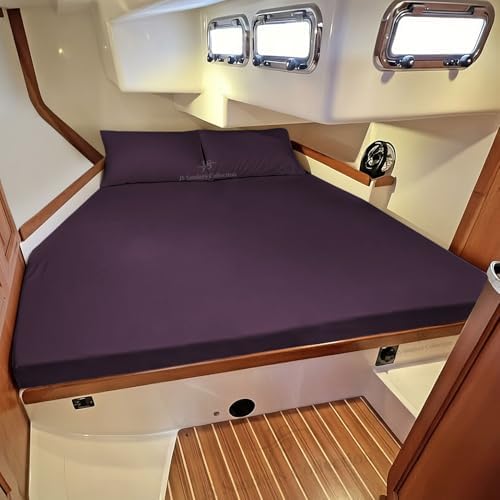 JS Sanders Collection 4PC Boat Sheet Set Universal AFT Berth, Plum